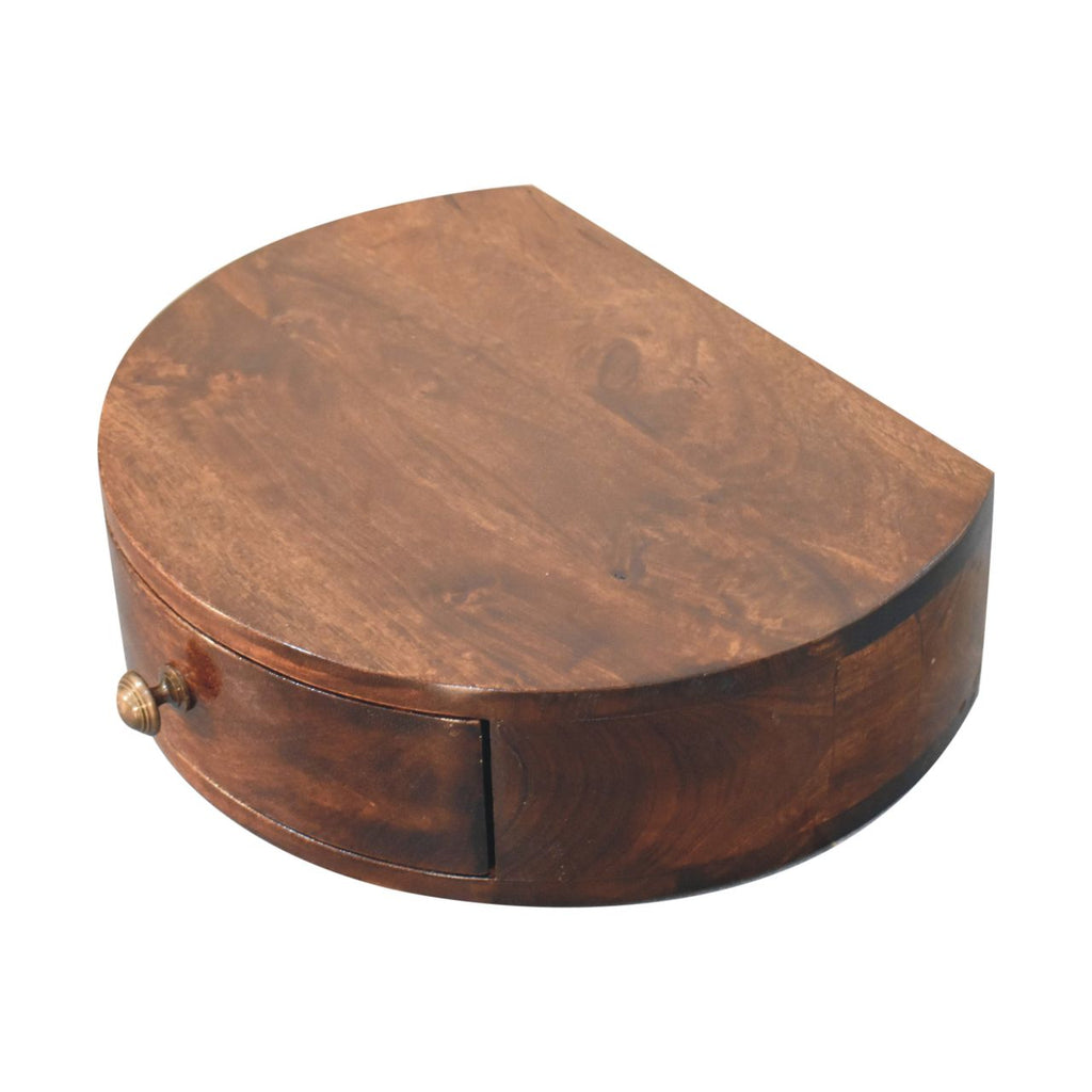 Solid Wood Floating Semicircle Console