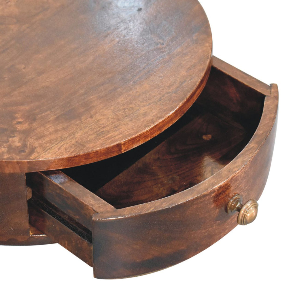 Solid Wood Floating Semicircle Console