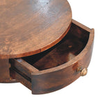 Solid Wood Floating Semicircle Console