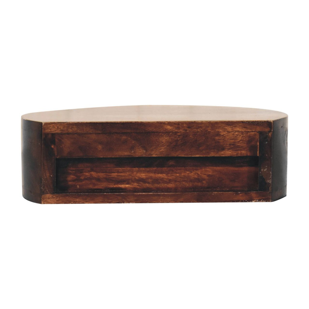 Solid Wood Floating Semicircle Console
