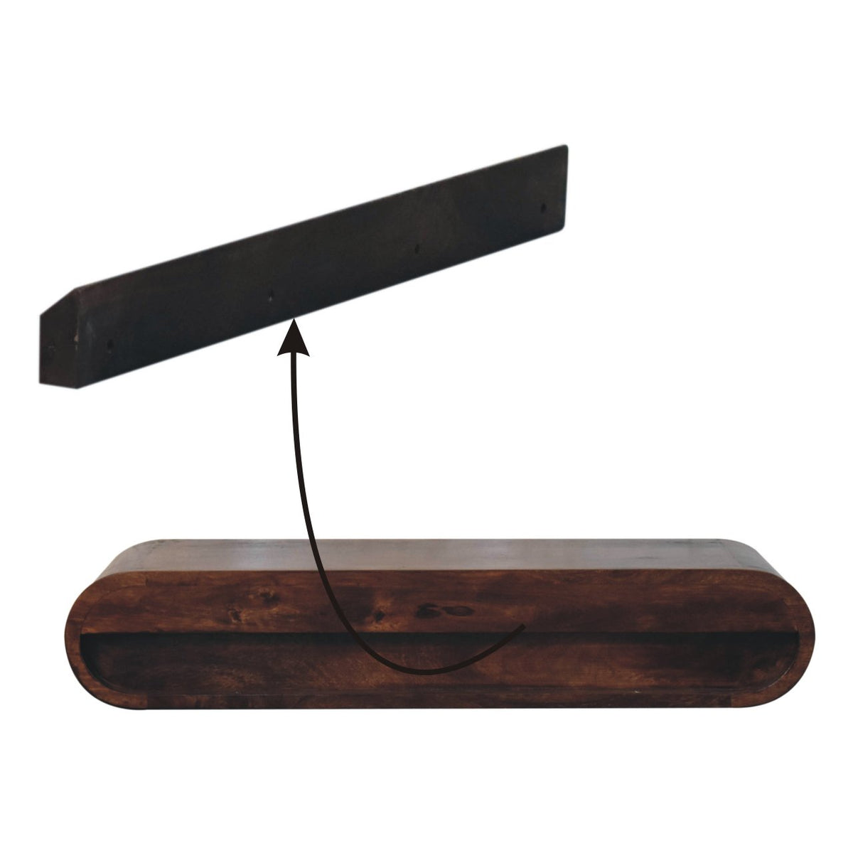 Solid Wood Floating Oval Console