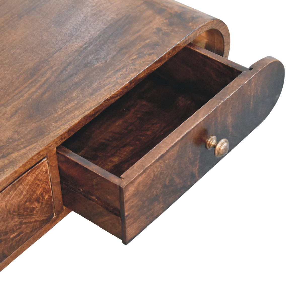 Solid Wood Floating Oval Console
