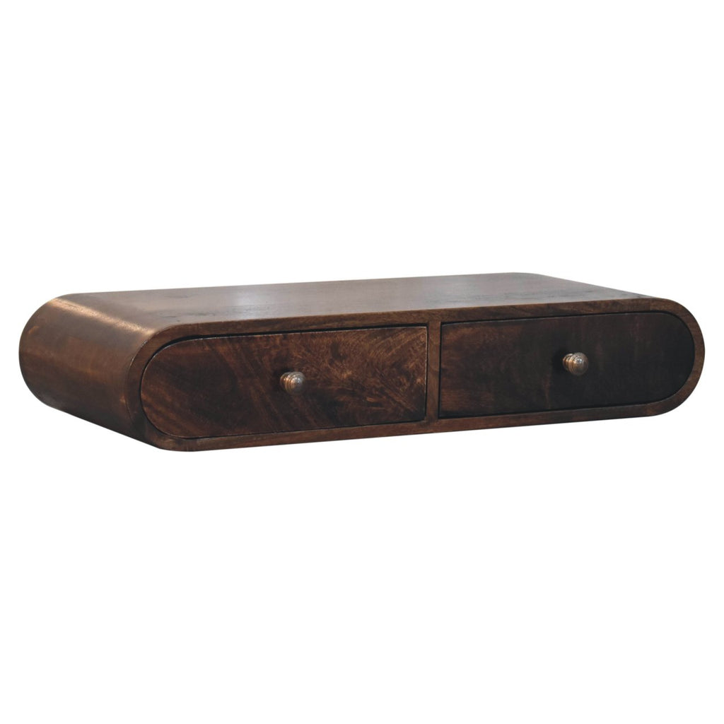 Solid Wood Floating Oval Console