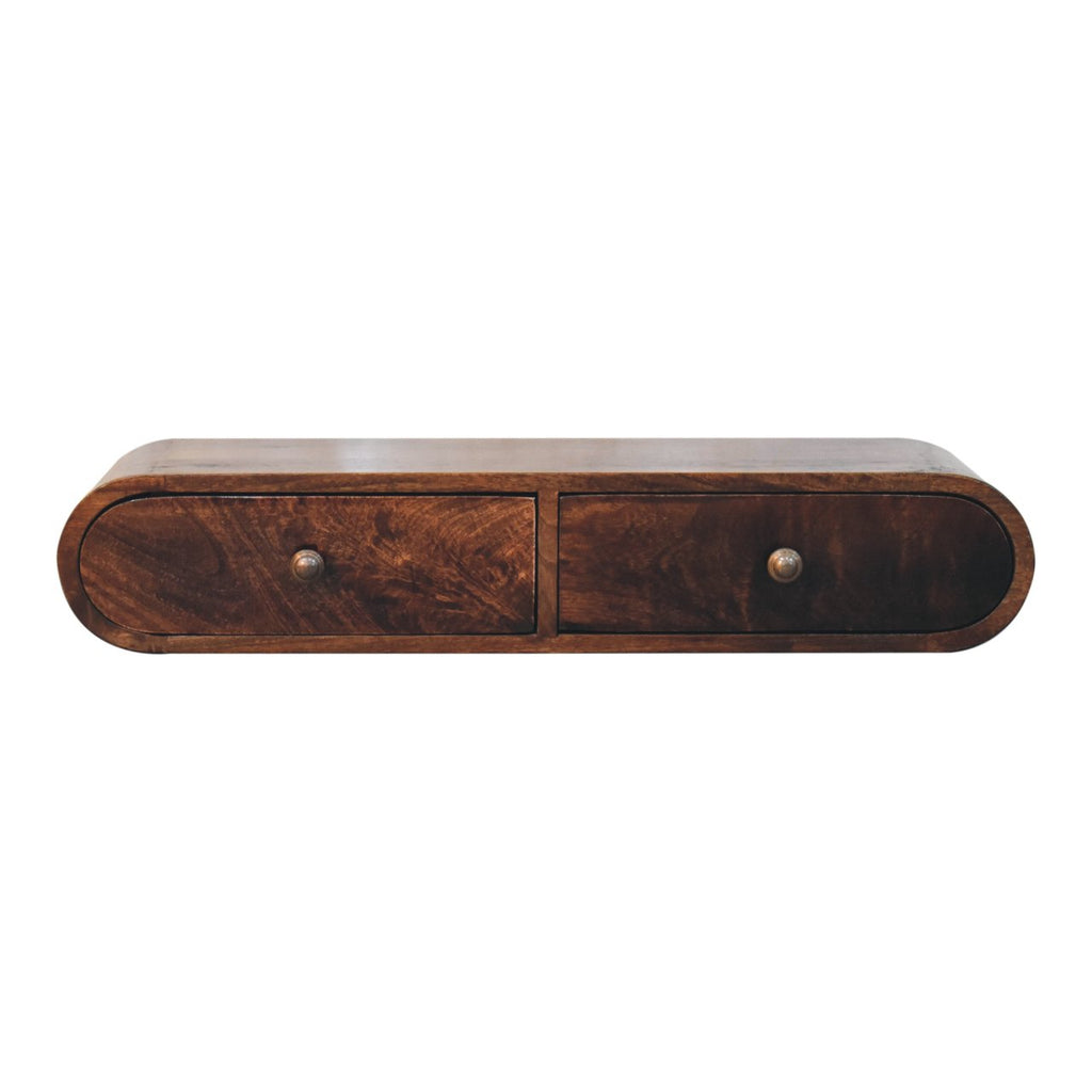 Solid Wood Floating Oval Console