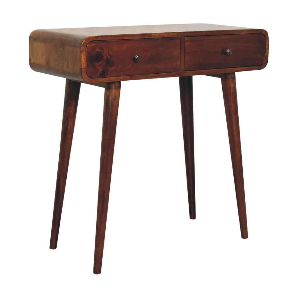 Solid Wood 2-Drawer Console Table