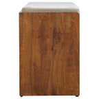 Solid Wood 2-Tier Shoe Storage Bench with Cushion