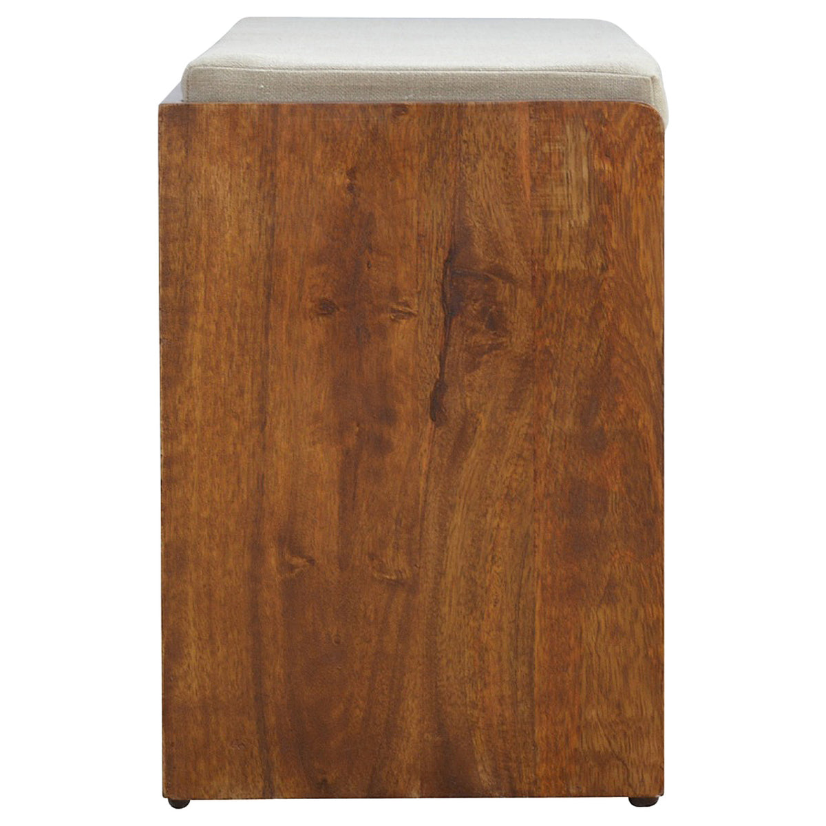 Solid Wood 2-Tier Shoe Storage Bench with Cushion