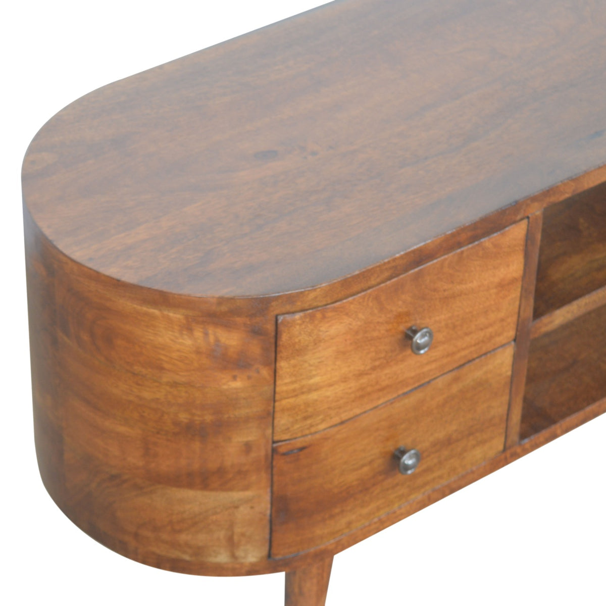 Solid Wood Oval TV Media Unit