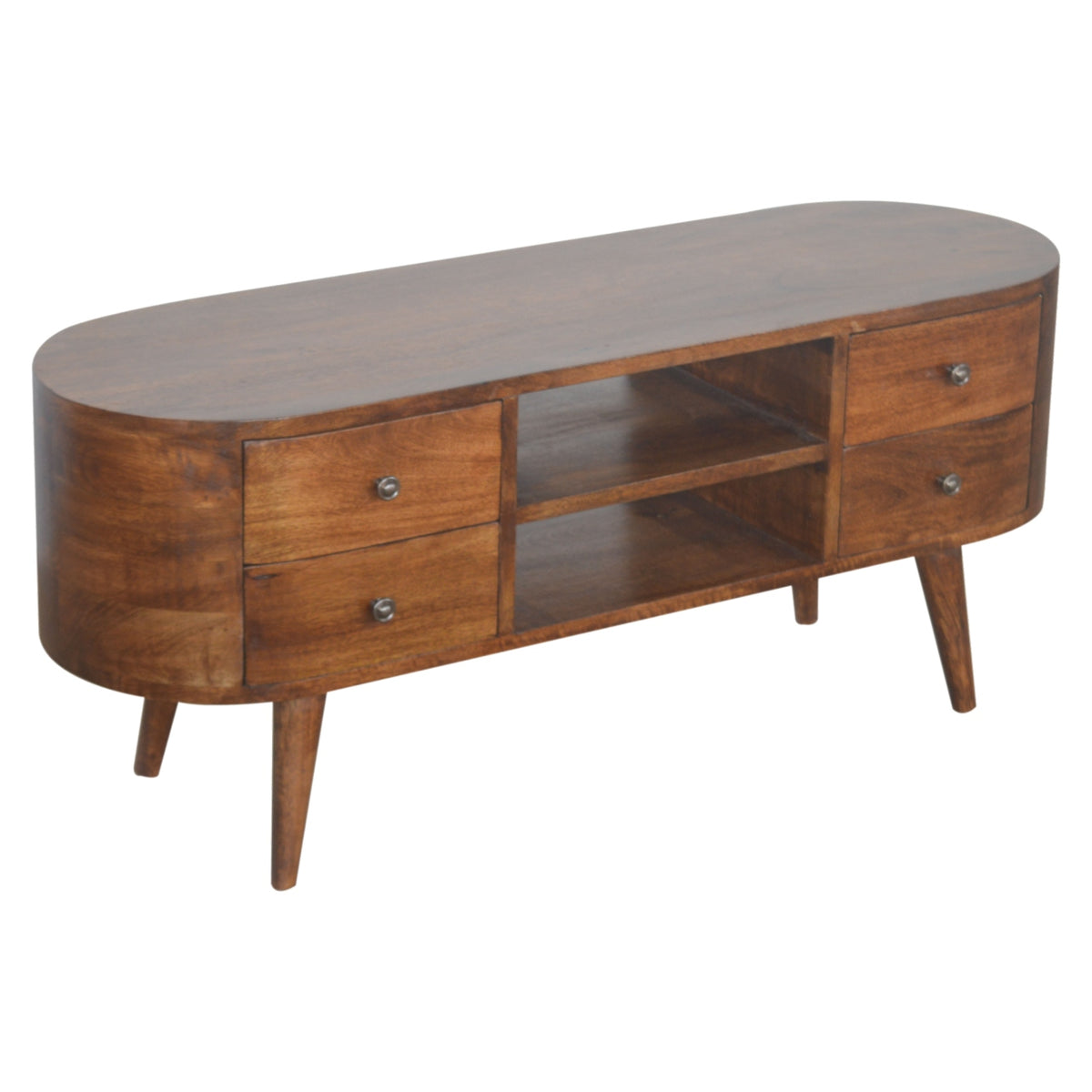 Solid Wood Oval TV Media Unit