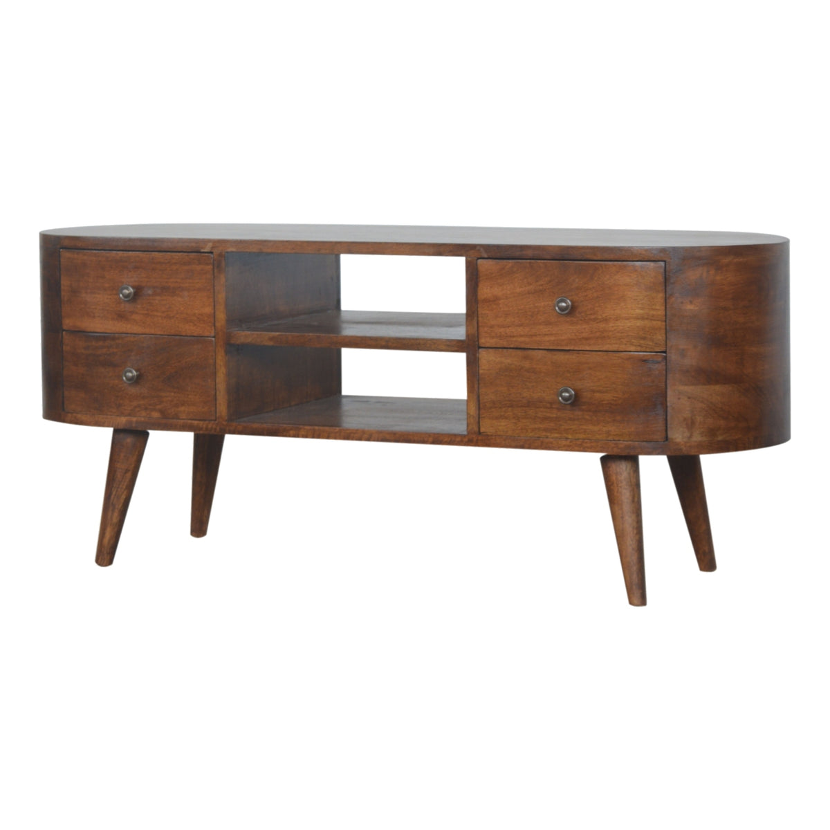 Solid Wood Oval TV Media Unit