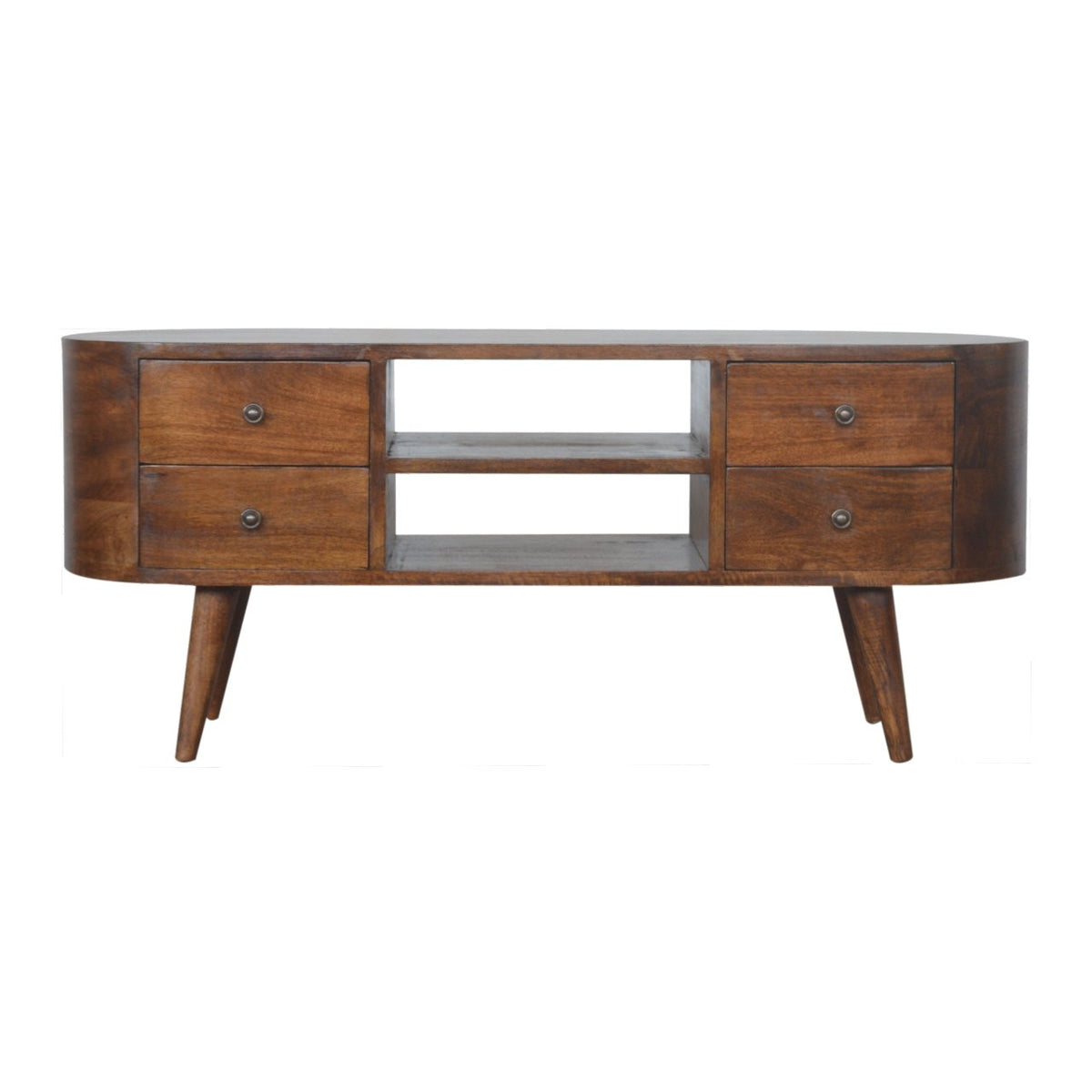 Solid Wood Oval TV Media Unit