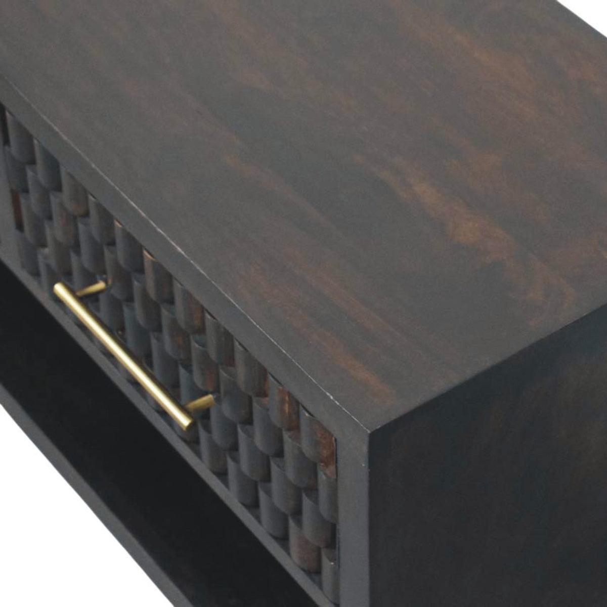 Solid Wood Textured Media Console