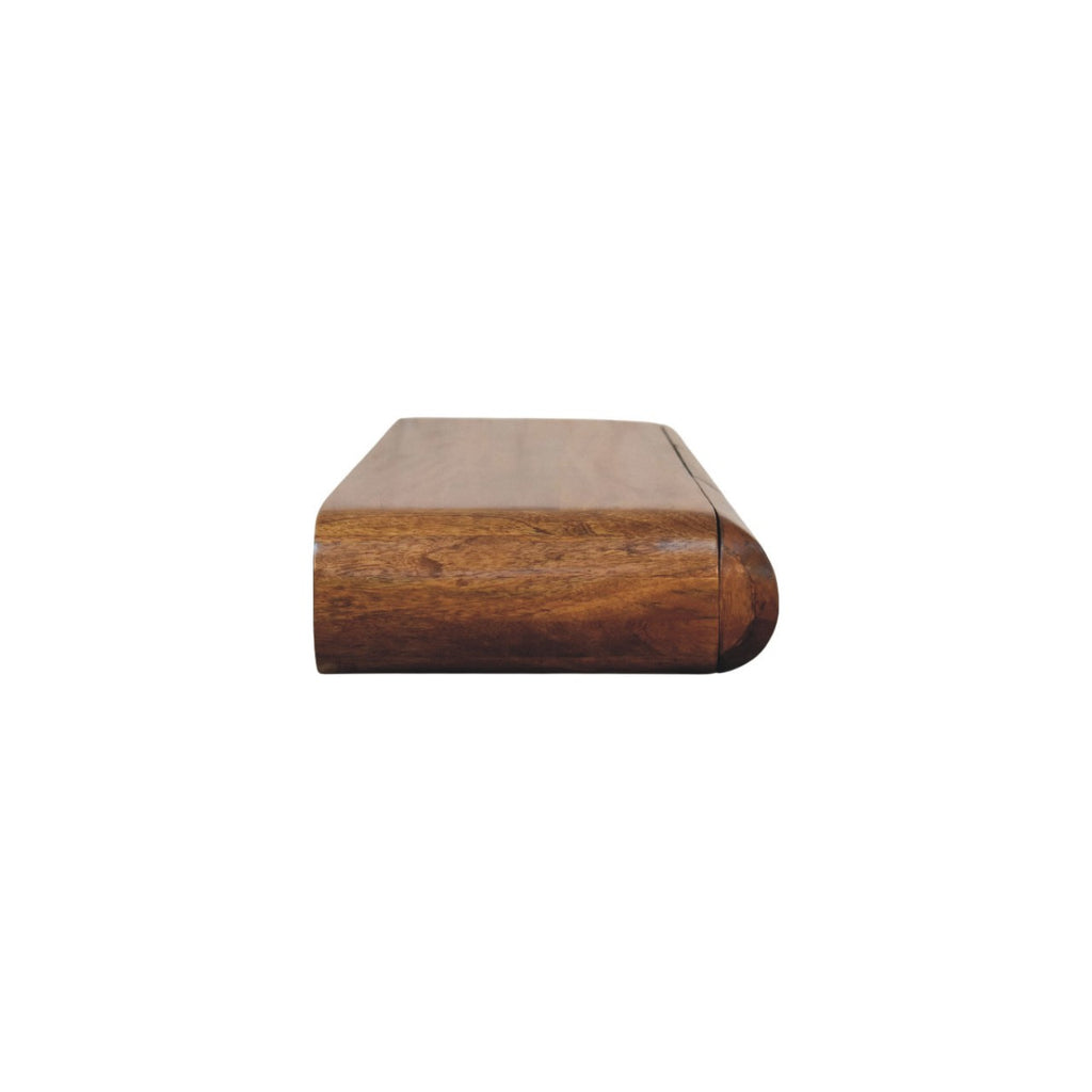 Solid Wood Floating Curved Shelf Desk