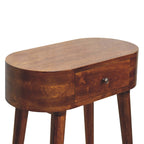 Solid Wood Oval Nightstand Console