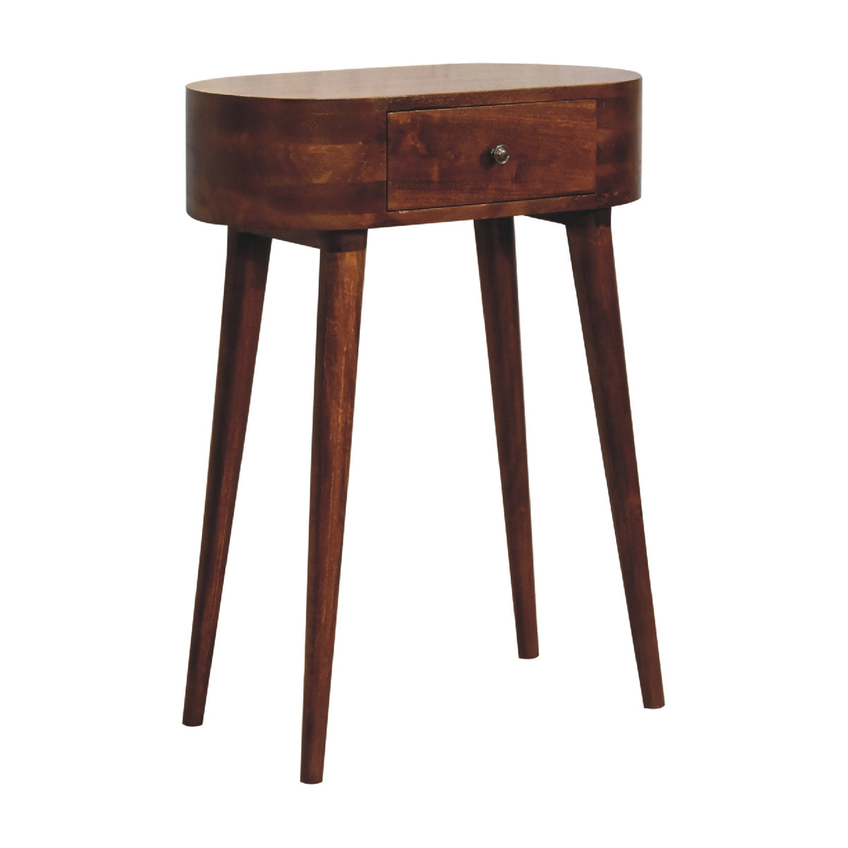 Solid Wood Oval Nightstand Console