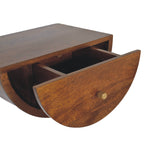 Solid Wood Floating Semicircle Wall Console