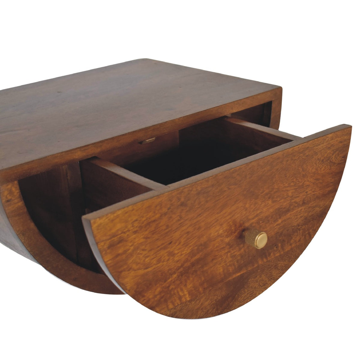 Solid Wood Floating Semicircle Wall Console