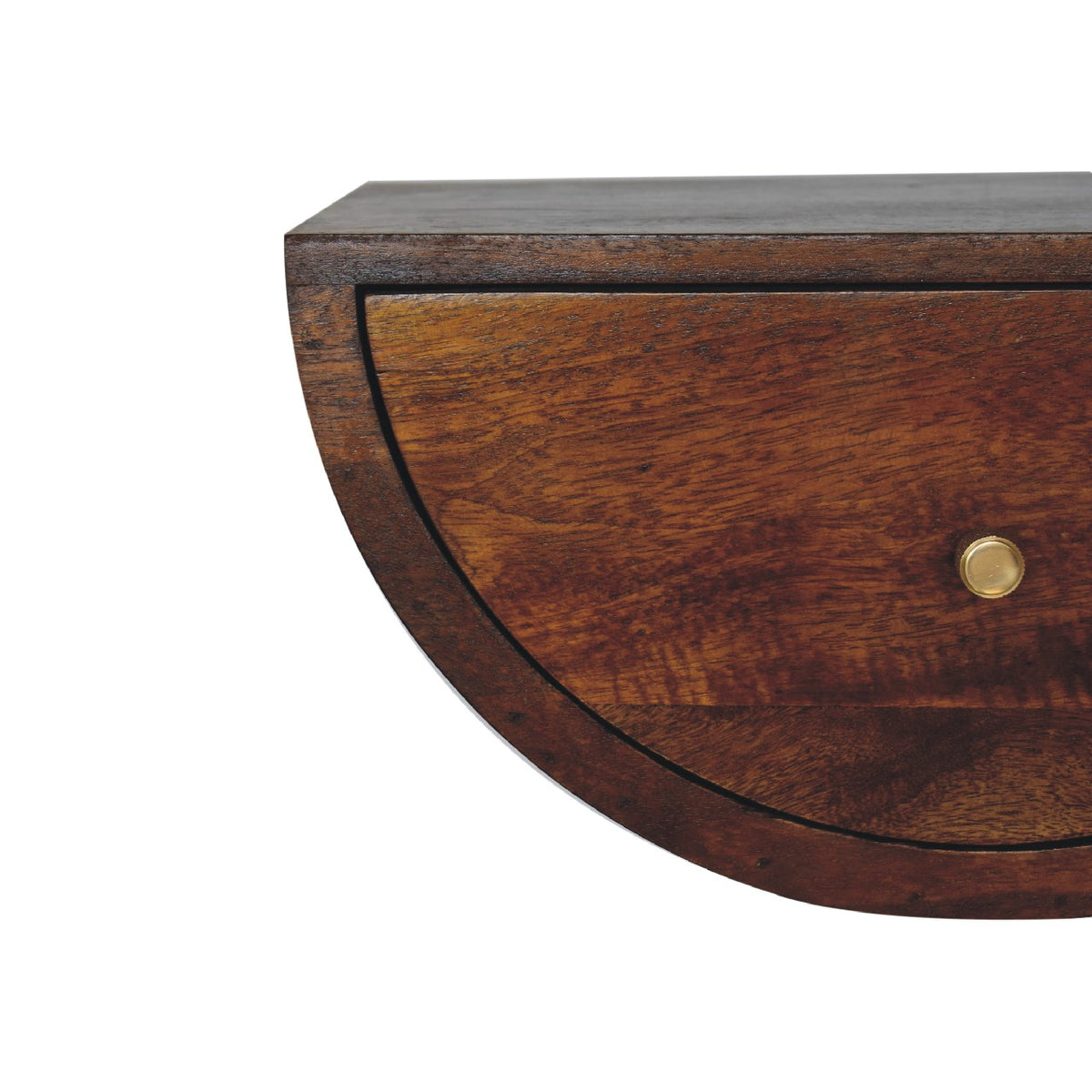 Solid Wood Floating Semicircle Wall Console