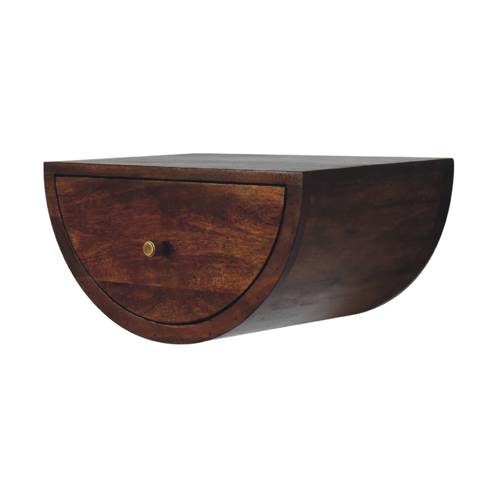 Solid Wood Floating Semicircle Wall Console