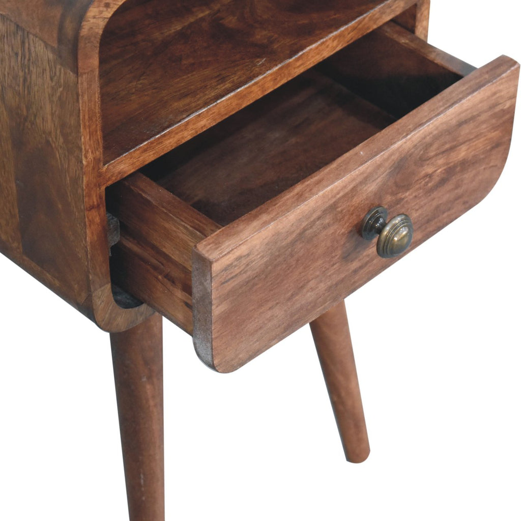 Solid Wood Rounded Nightstand