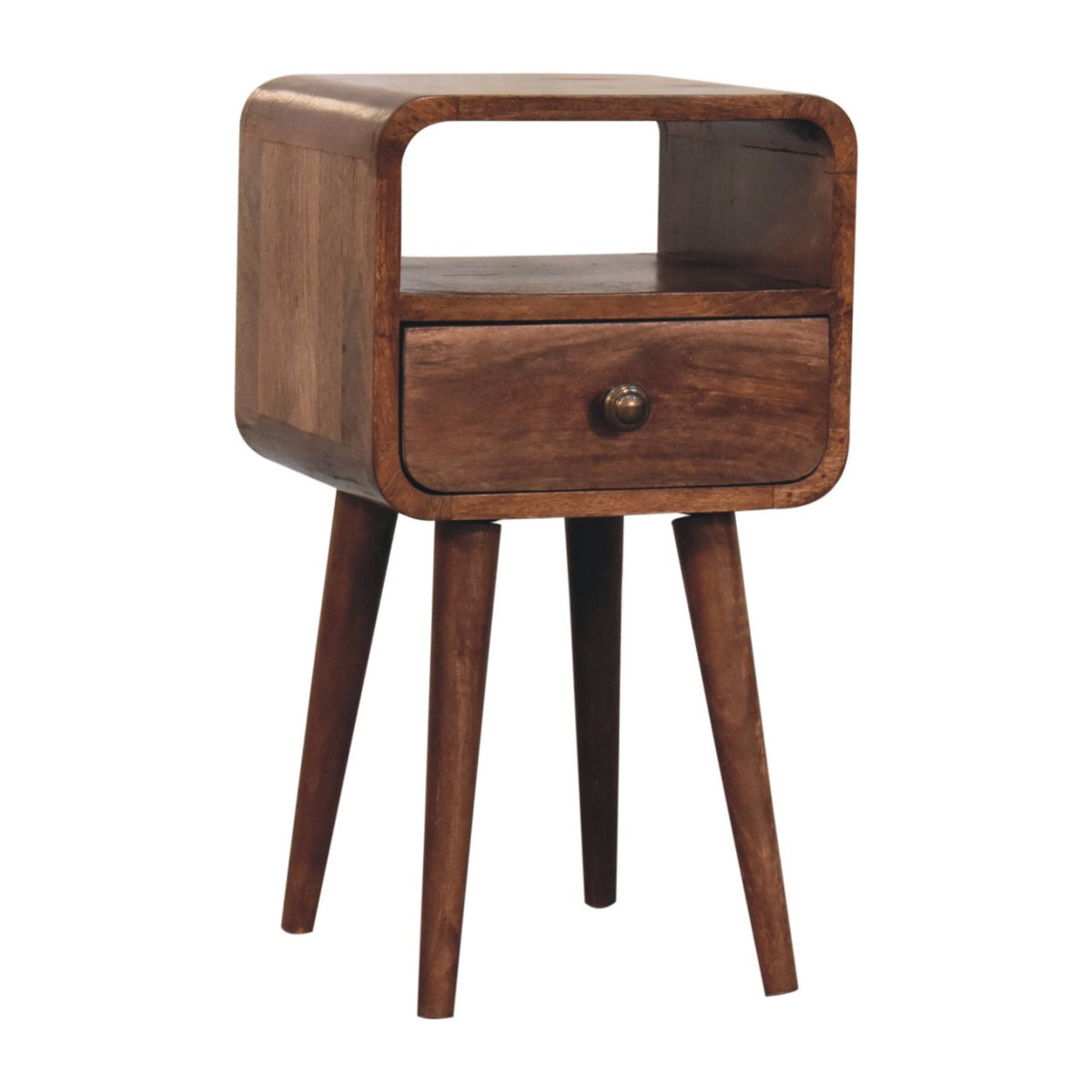 Solid Wood Rounded Nightstand