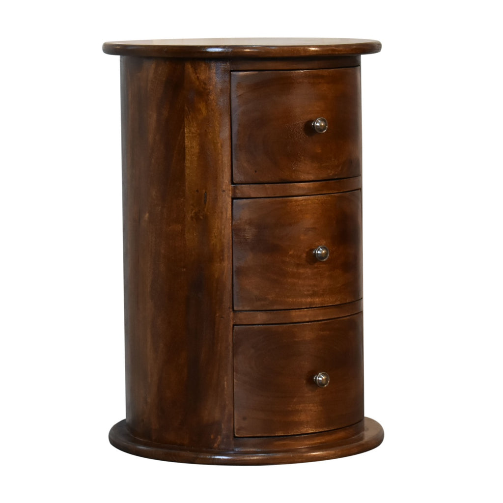 Solid Wood Round 3-Drawer Chest