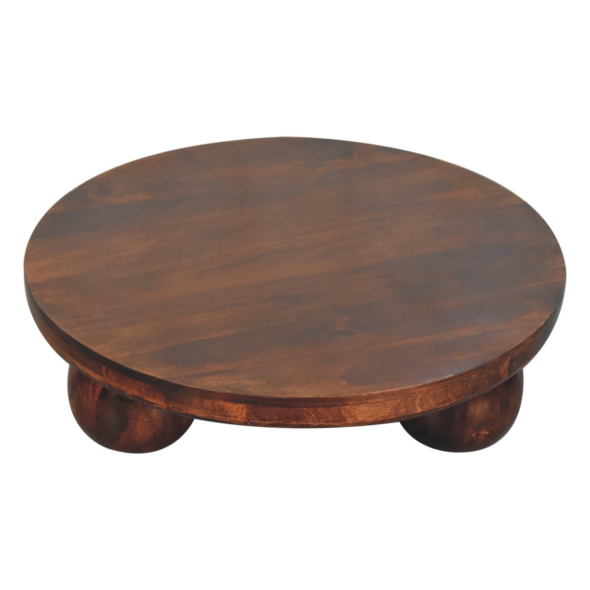 Solid Wood Sphere Leg Coffee Table