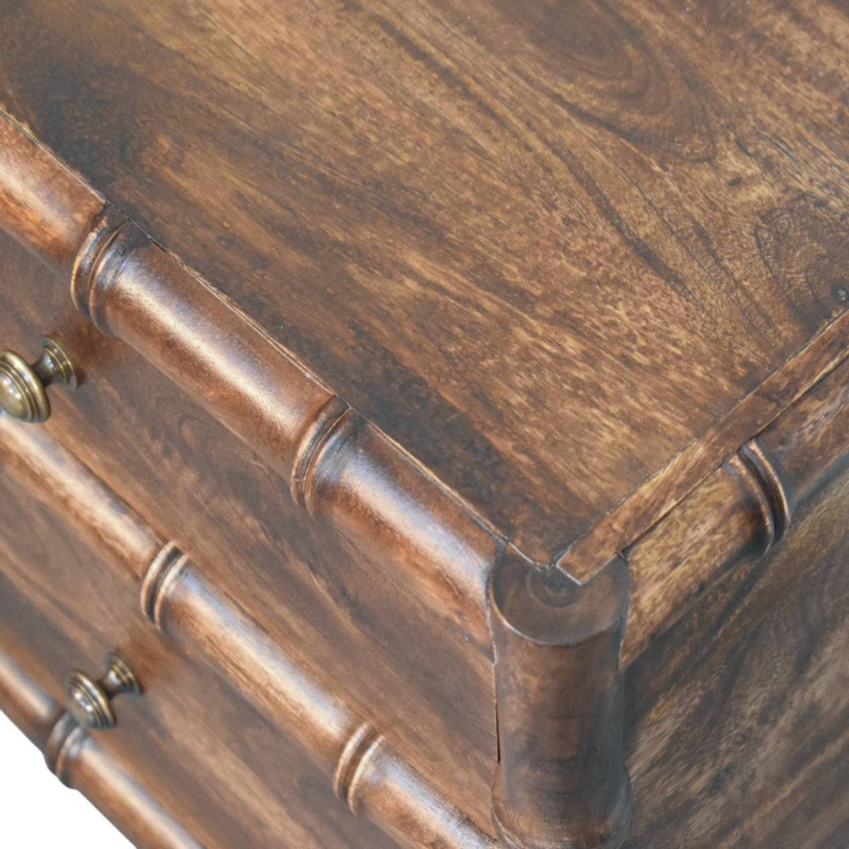 Solid Wood Faux Bamboo Nightstand
