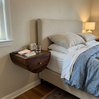 Solid Wood Floating Semicircle Wall Console