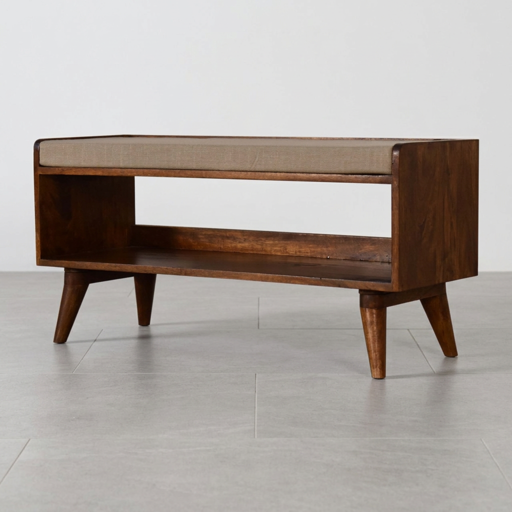 Artisan Furniture Nordic Solid Wood Mud Linen Storage Bench