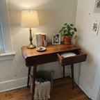 Solid Wood 2-Drawer Console Table