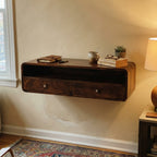 Solid Wood Wall-Mounted Floating Console Shelf