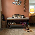 Artisan Furniture Nordic Solid Wood Mud Linen Storage Bench