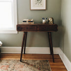 Solid Wood 2-Drawer Console Table