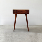 Solid Wood Oval Nightstand Console
