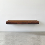 Solid Wood Floating Curved Shelf Desk