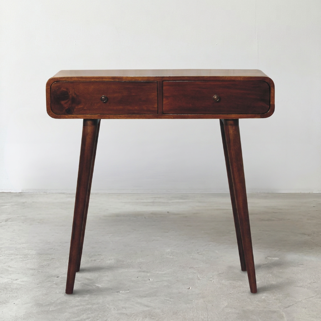 Solid Wood 2-Drawer Console Table