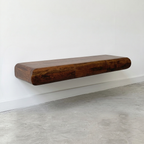 Solid Wood Floating Curved Shelf Desk