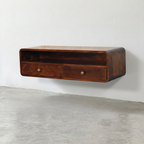 Solid Wood Wall-Mounted Floating Console Shelf