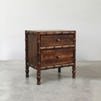 Solid Wood Faux Bamboo Nightstand