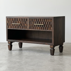 Solid Wood Textured Media Console