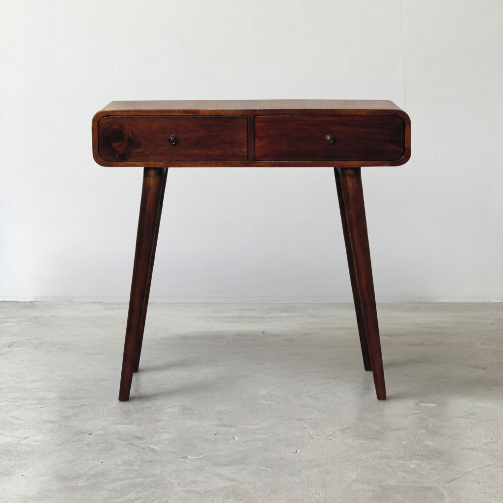 Solid Wood 2-Drawer Console Table
