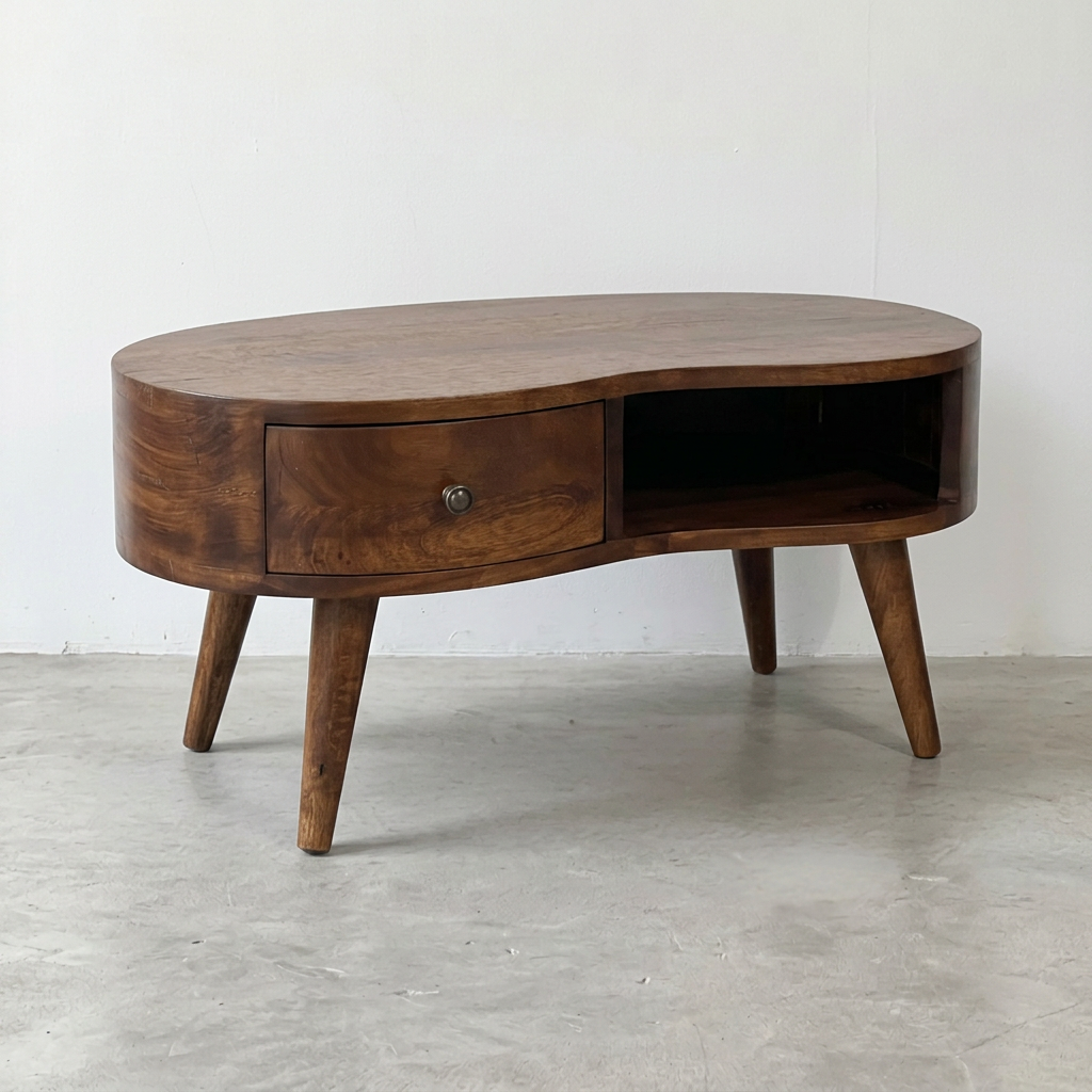 Solid Wood Kidney Coffee Table