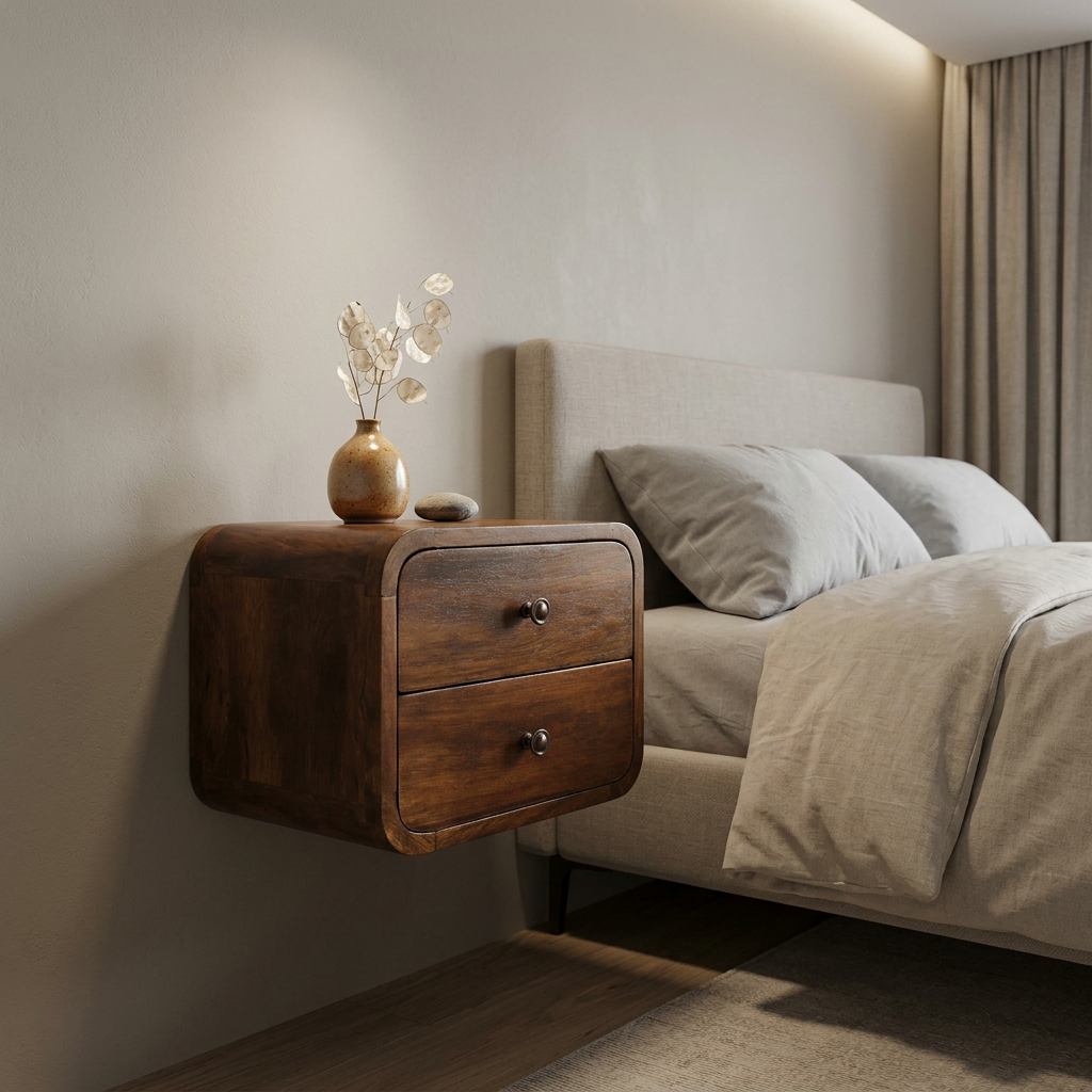 Solid Wood Floating Nightstand