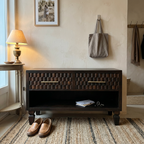 Solid Wood Textured Media Console