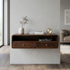 Solid Wood Wall-Mounted Floating Console Shelf